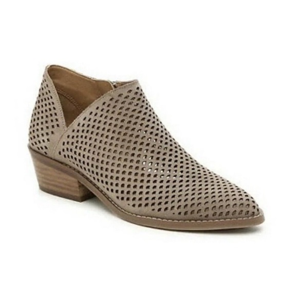 Lucky Brand Shoes - Lucky Brand Frankela Booties Perforated Taupe Suede Women’s Size 9.5